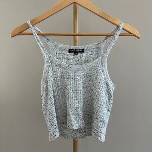 David Lerner Ribbed Cropped Tank Heather Grey S